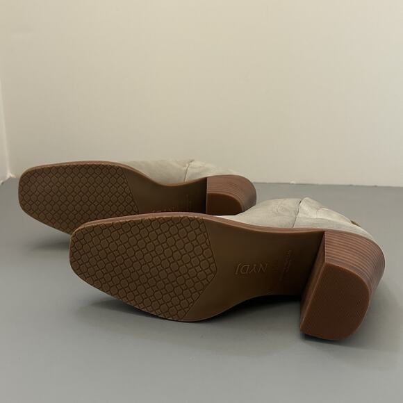 NYDJ JoleneGo Suede Block Heel Boots Women Sz 6.5 Color Taupe - Picture 7 of 12